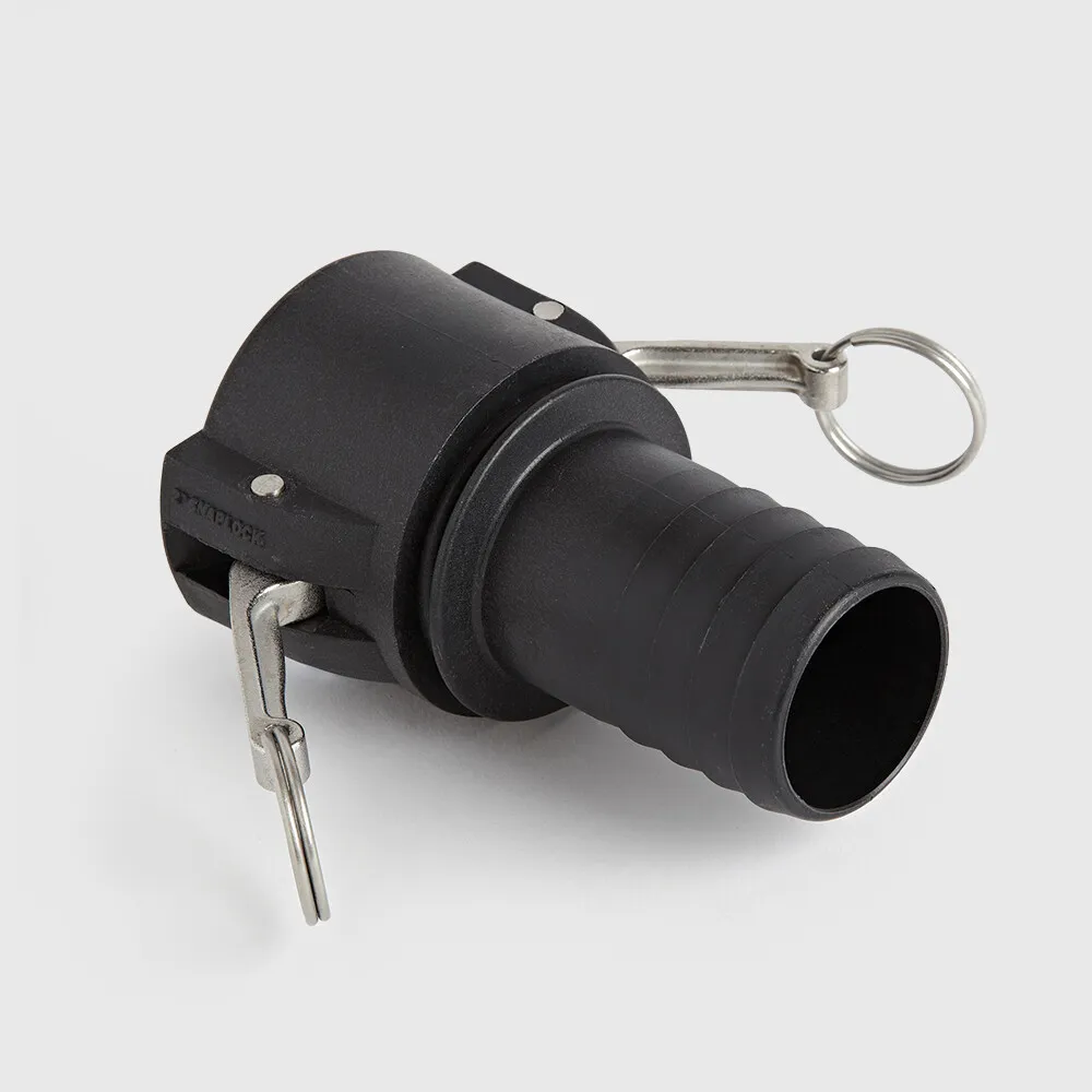 Schnellkupplung PP 1" x 25 mm M-Teil Kamlock x Schlauchtülle 7,5bar Schwarz Typ Kamlock C