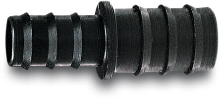Union coupler PP 20 mm x 16 mm barbed black