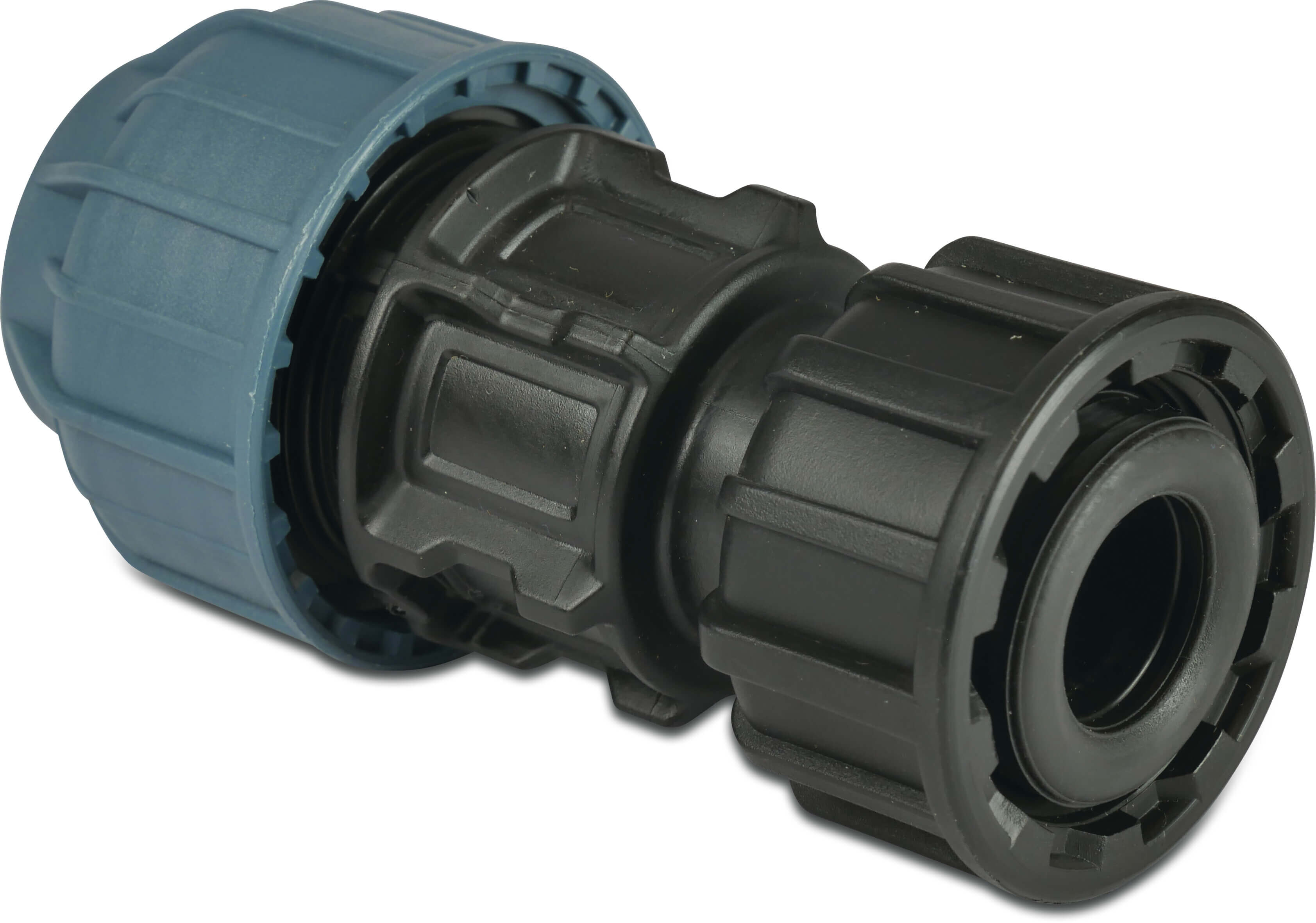 Jason Swivel Adapter PP 25 mm x 1" Klemm x Innengewinde 10bar Schwarz/Blau
