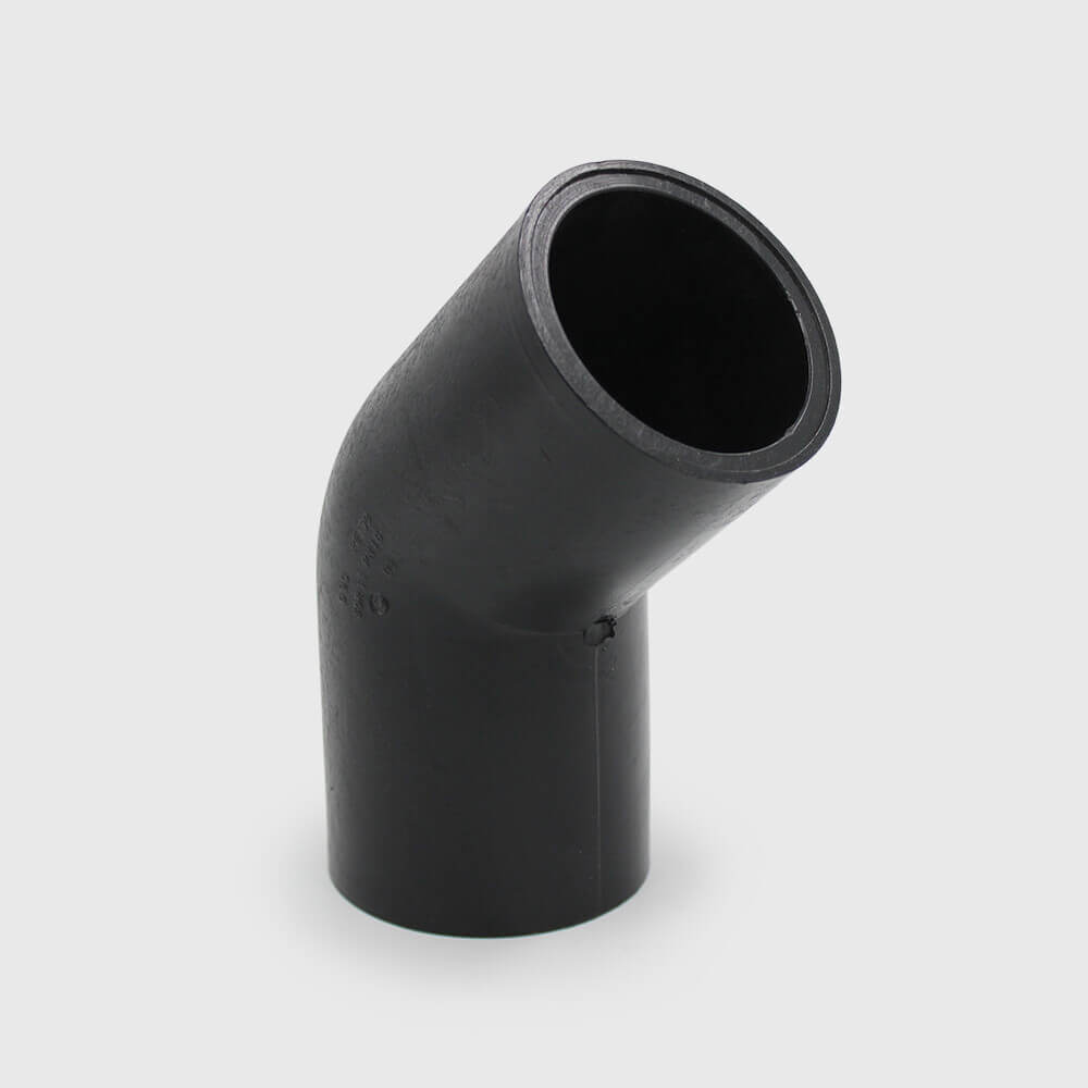 Profec Elbow 45° PE100 250 mm spigot SDR17 6bar 10bar black DVGW