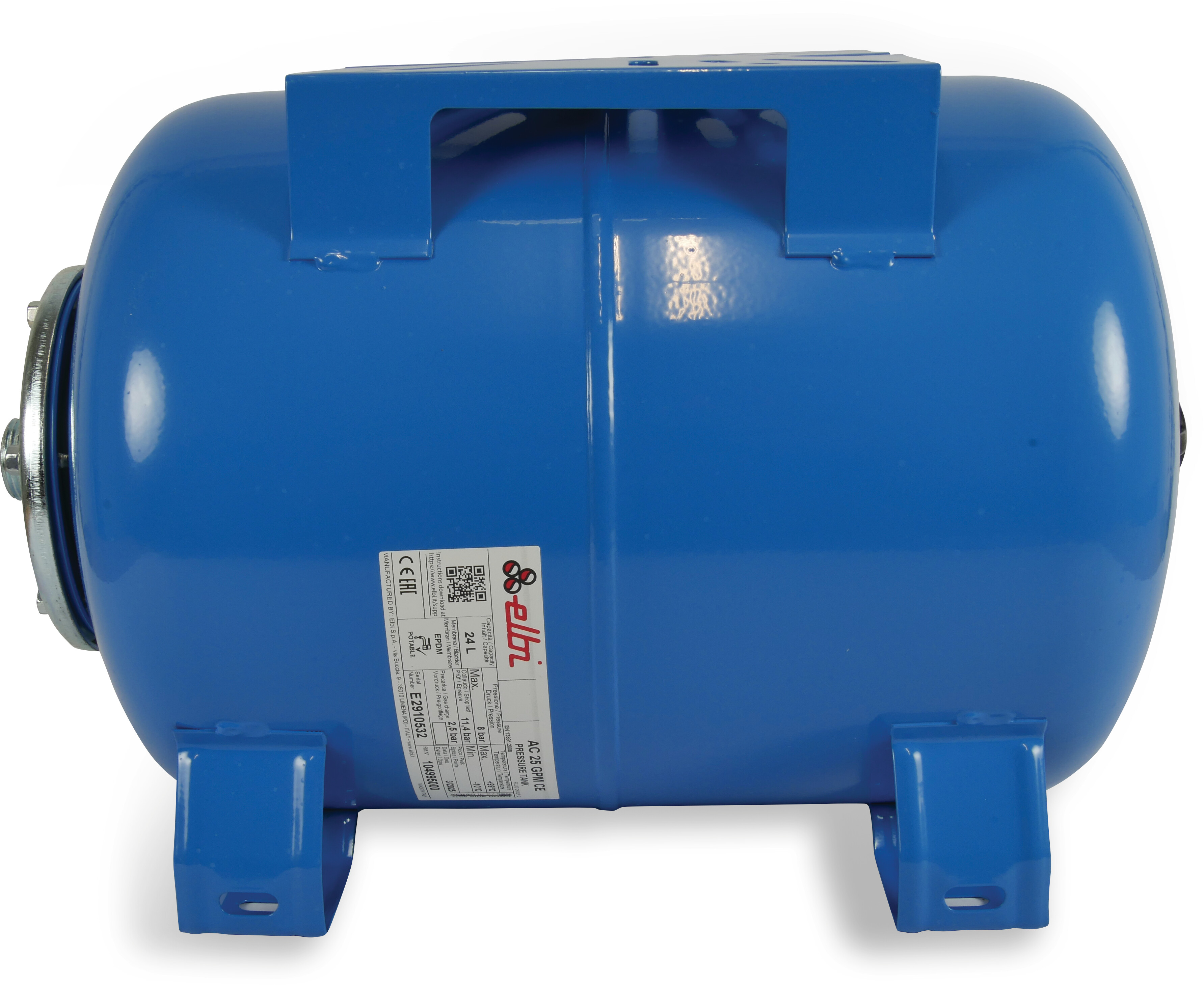 Elbi Membrane pressure tank steel 10 bar male thread type horizontal