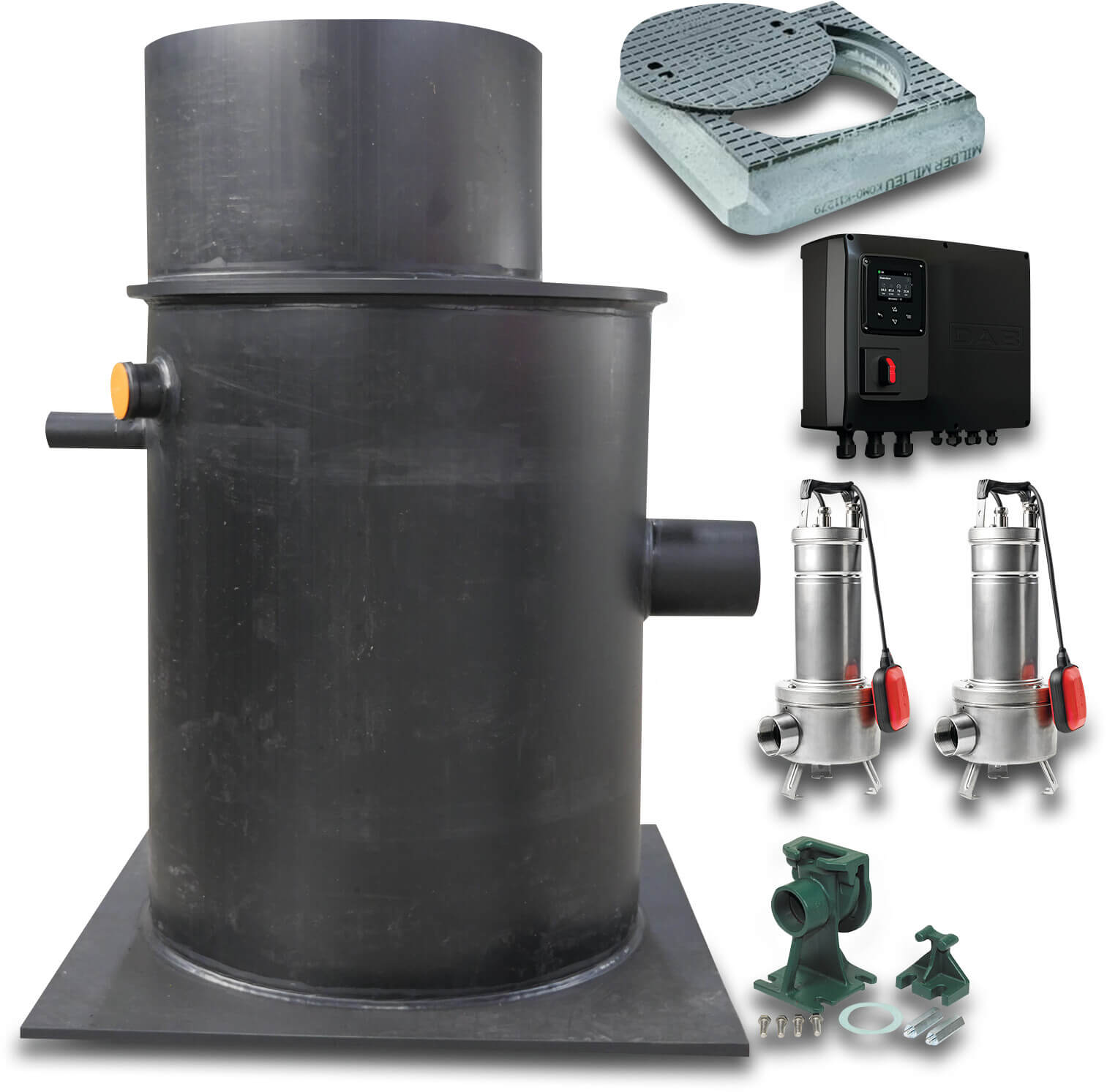 DAB Assembled pump sump PE 5,13A 230VAC grey type PE1014 Complete
