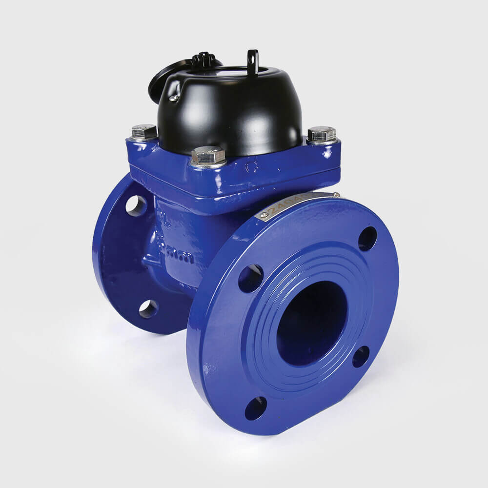 Profec Water meter cast iron DN65 DIN flange 10bar 25m³/h blue LXXG type paddle horizontal
