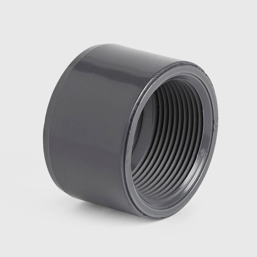 VDL Reduktionsbøsning PVC-U 110 mm x 4" limstuds x indvendig gevind 10bar grå