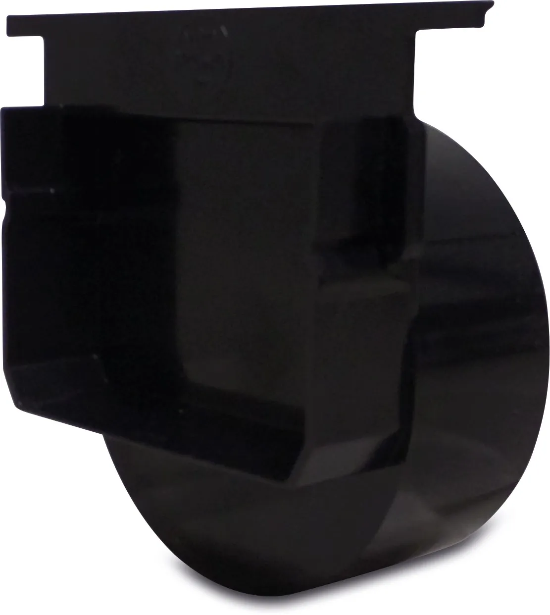 Side / end piece PVC-U 110 mm glue spigot black type with steel grating