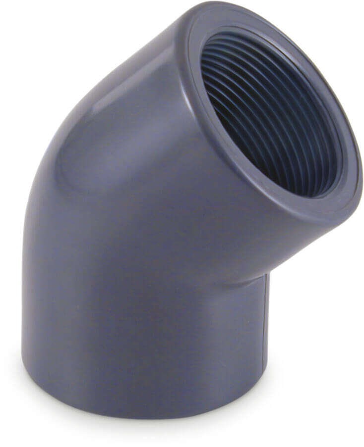 Profec Elbow 45° PVC-U 3/4" female thread 10bar grey