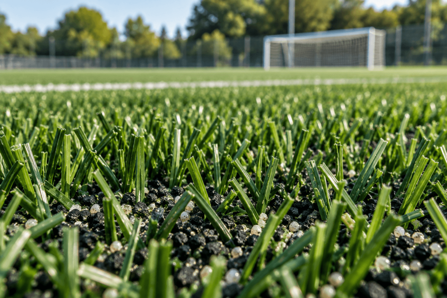 Close-up of artificial football turf