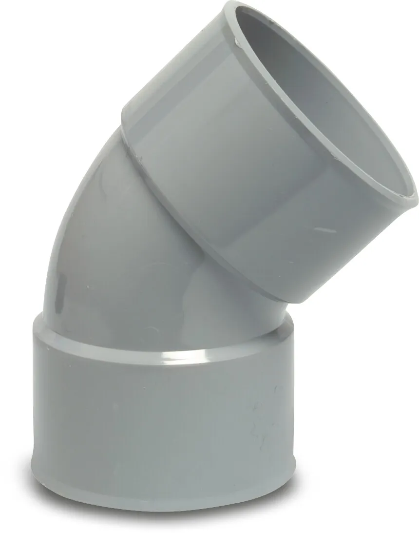 Drainage bend 45° PVC-U 90 mm glue socket grey KOMO
