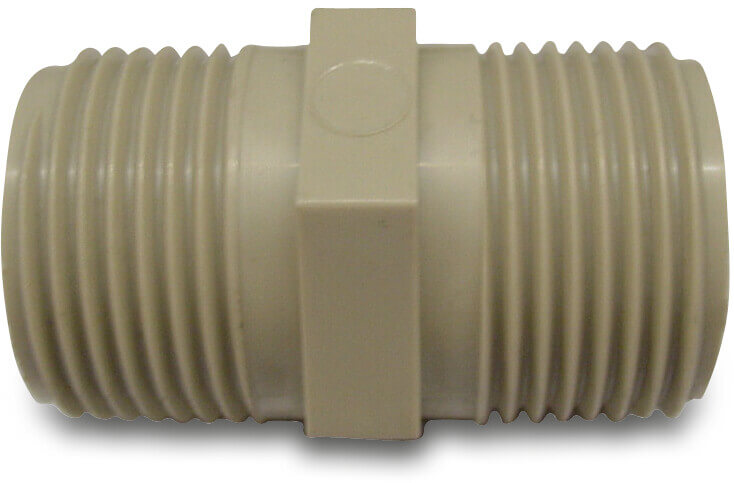 Nipple PP 1/2" male thread 10bar beige