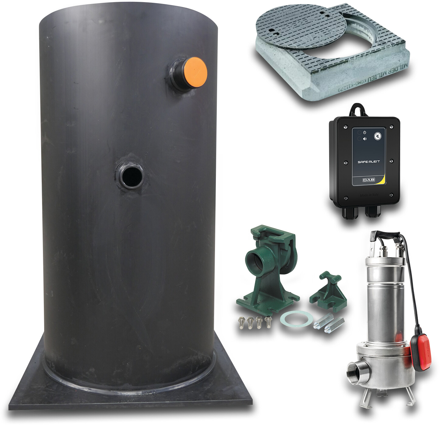 DAB Assembled pump sump PE 5,13A 230VAC black type PE612 Complete