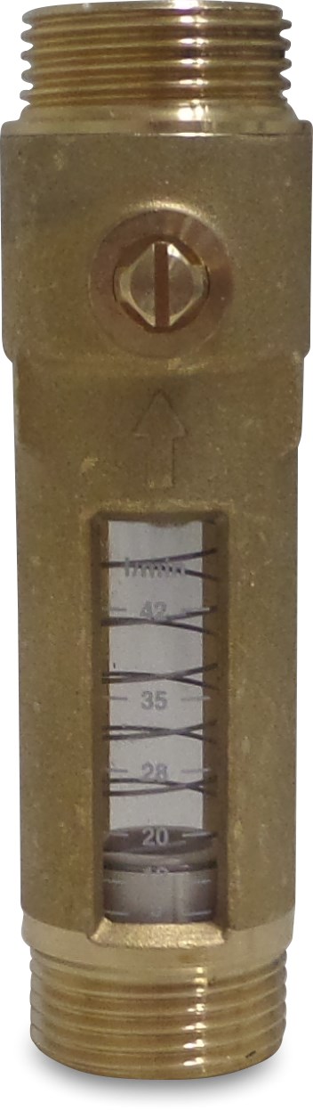 Flow meter brass 3/4" male thread 10bar 2-12l/min DN15
