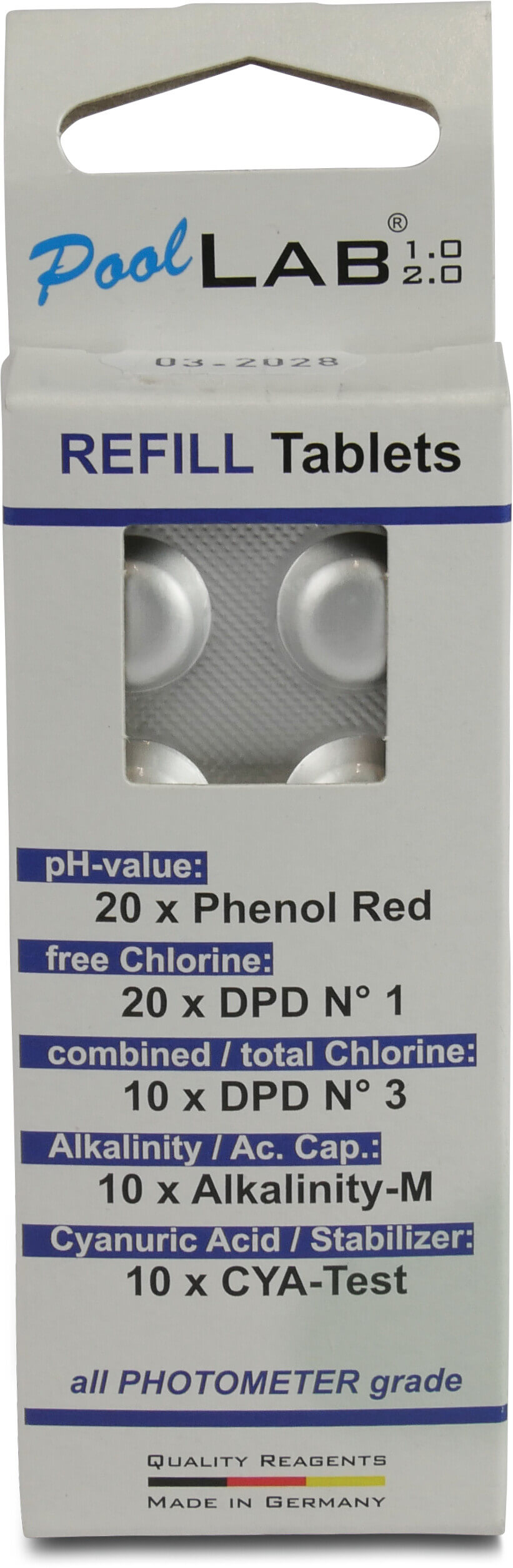 Tablettennachfüllpackung für PoolLab 2,0 Photometer
