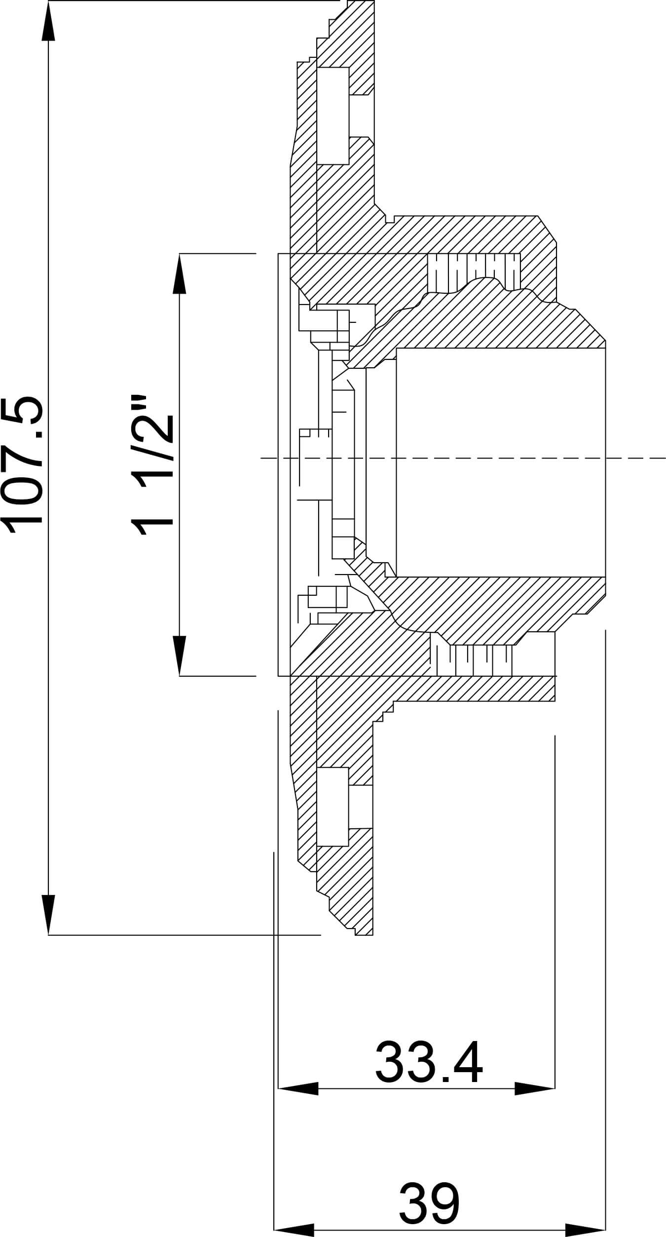Ocean Einlassarmatur ABS 1 1/2" Außengewinde Grau Edelstahleinsätze A4 Typ M5 mit Edelstahl M5 Gewinde