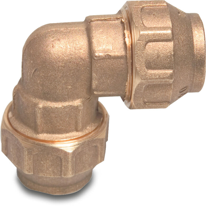 Knie 90° messing 25 mm knel 16bar DVGW