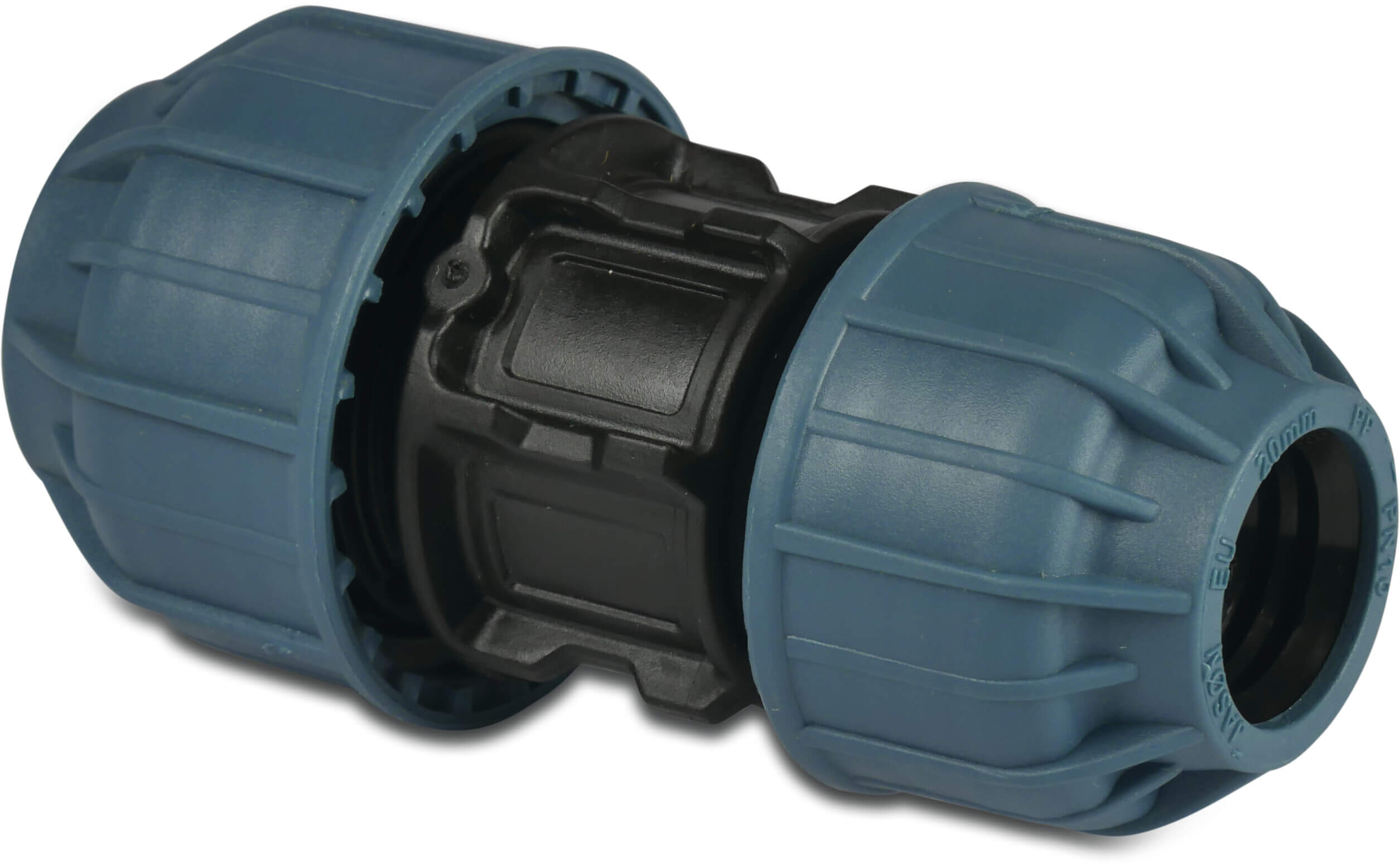 Jason Reducing coupler PP 25 mm x 20 mm compression 10bar black/blue