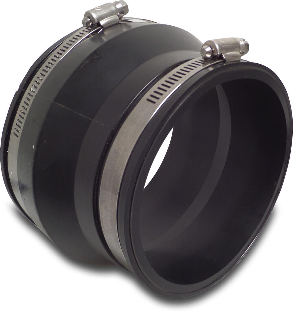 Flexible Reduziermuffe PVC Elastomer 50 mm x 40 mm Schelle Schwarz