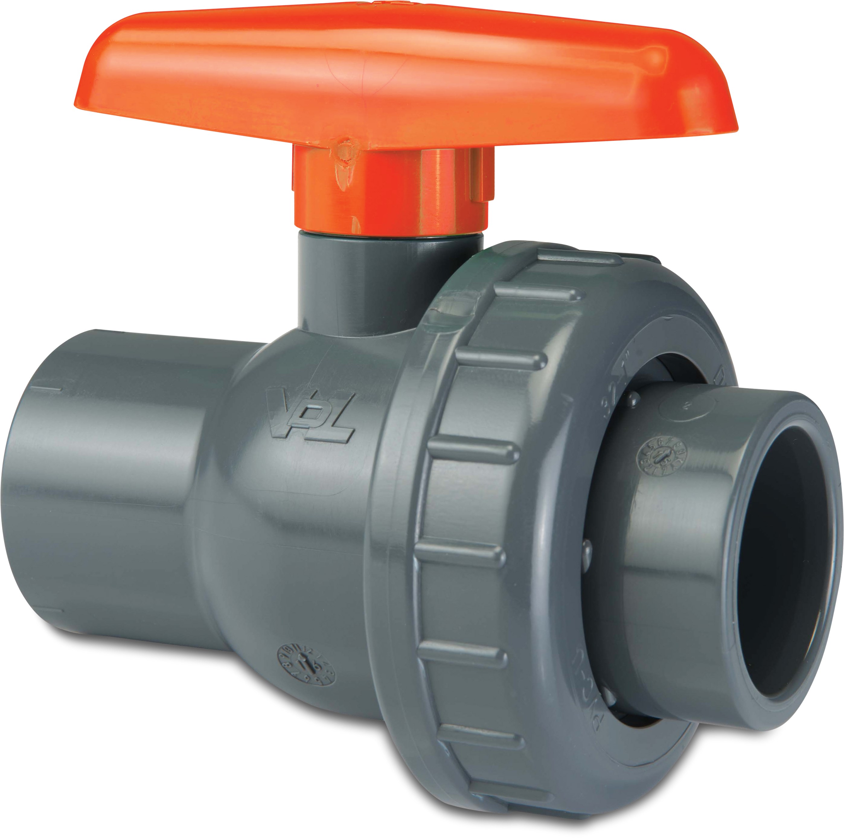 VDL Ball valve PVC-U 16 mm glue socket 16bar DN10 grey type EIL