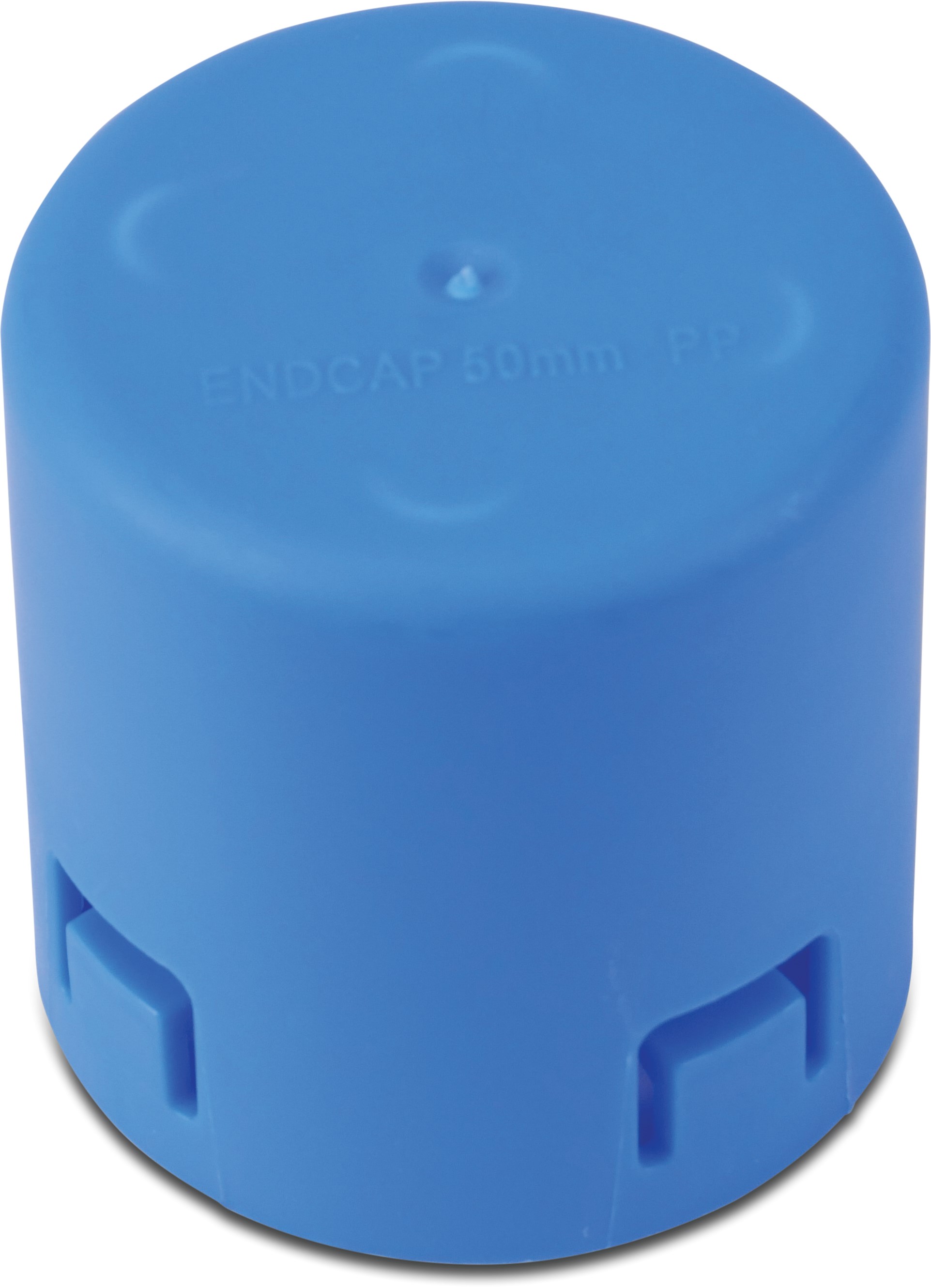Cap plastic 50 mm socket blue type closed