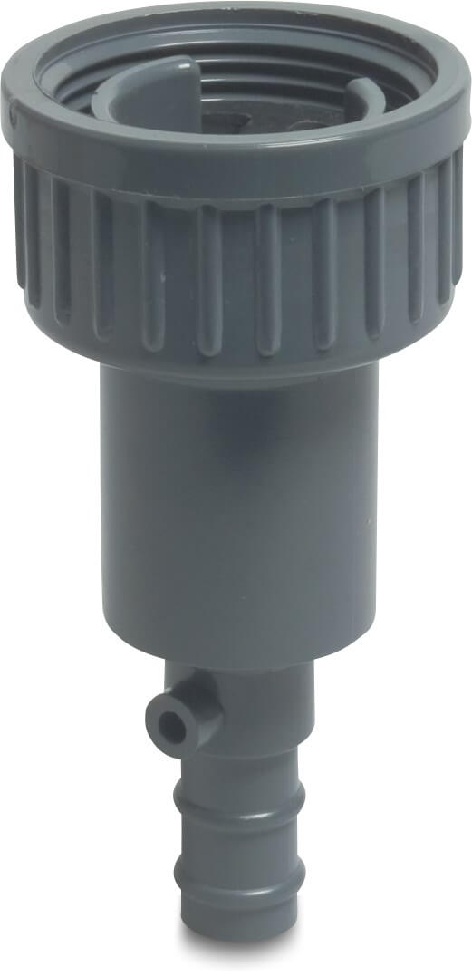 VDL Afdruipventiel PVC-U 1 1/4" x 16 mm binnendraad x slangtule 6bar grijs