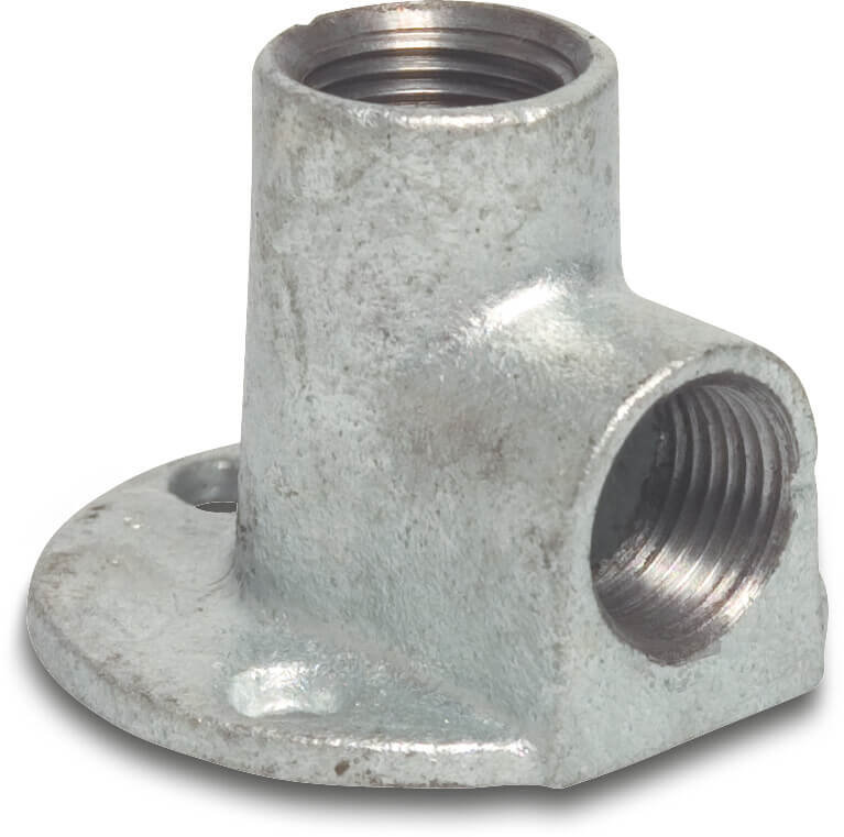 Profec Nr. 471 Deck elbow 90° cast iron galvanised 3/4" female thread 25bar DVGW