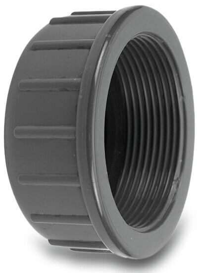 VDL Cap PVC-U 1 1/2" female thread 10bar grey type round