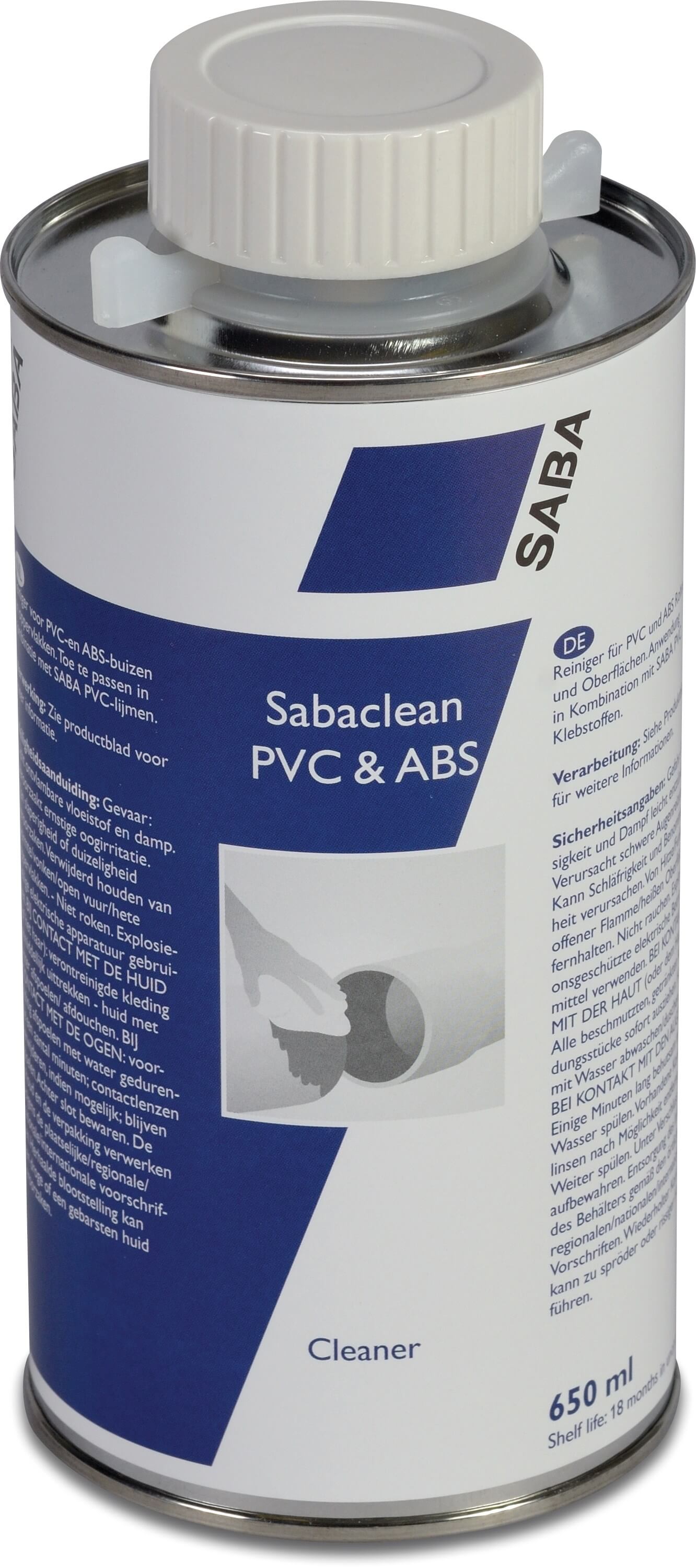 Saba Rengöringsvätska 0,25L type Sabaclean PVC & ABS