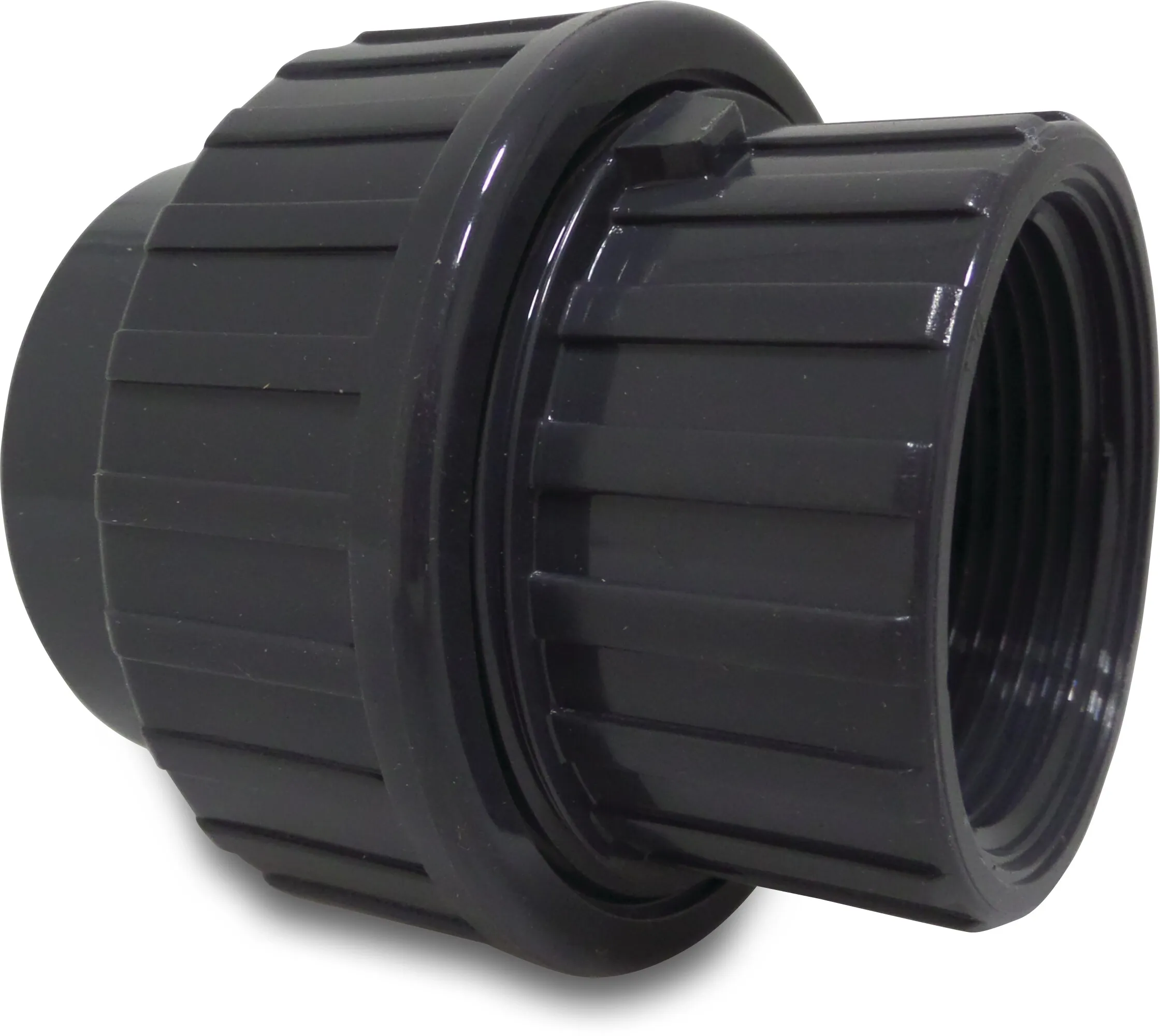 Profec Union adaptor PVC-U 63 mm x 2" glue socket x female thread 10bar grey