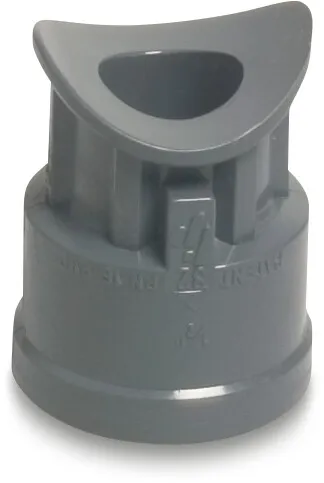 Fastlimningsbar adapter PVC-U 50 mm x 1/2" limsadel x invändig gänga 10bar grå
