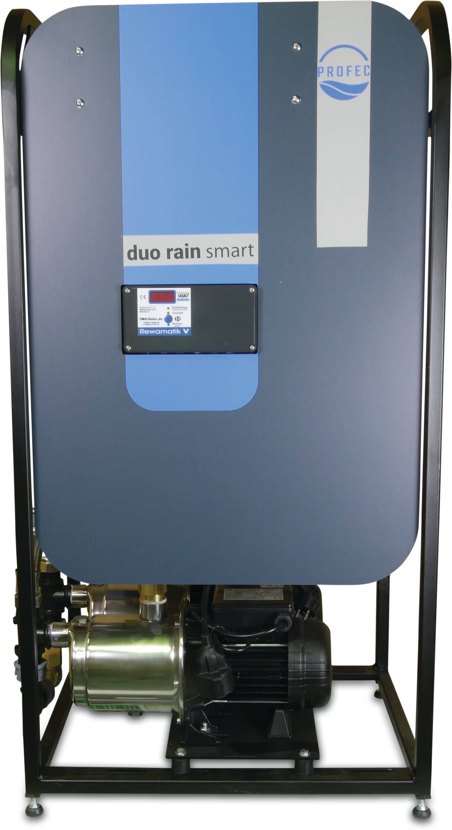 Profec Regenwatervoorzieningsmanager 4bar 3,7A 230VAC DVGW type Duo rain smart with self priming double pump including smart control