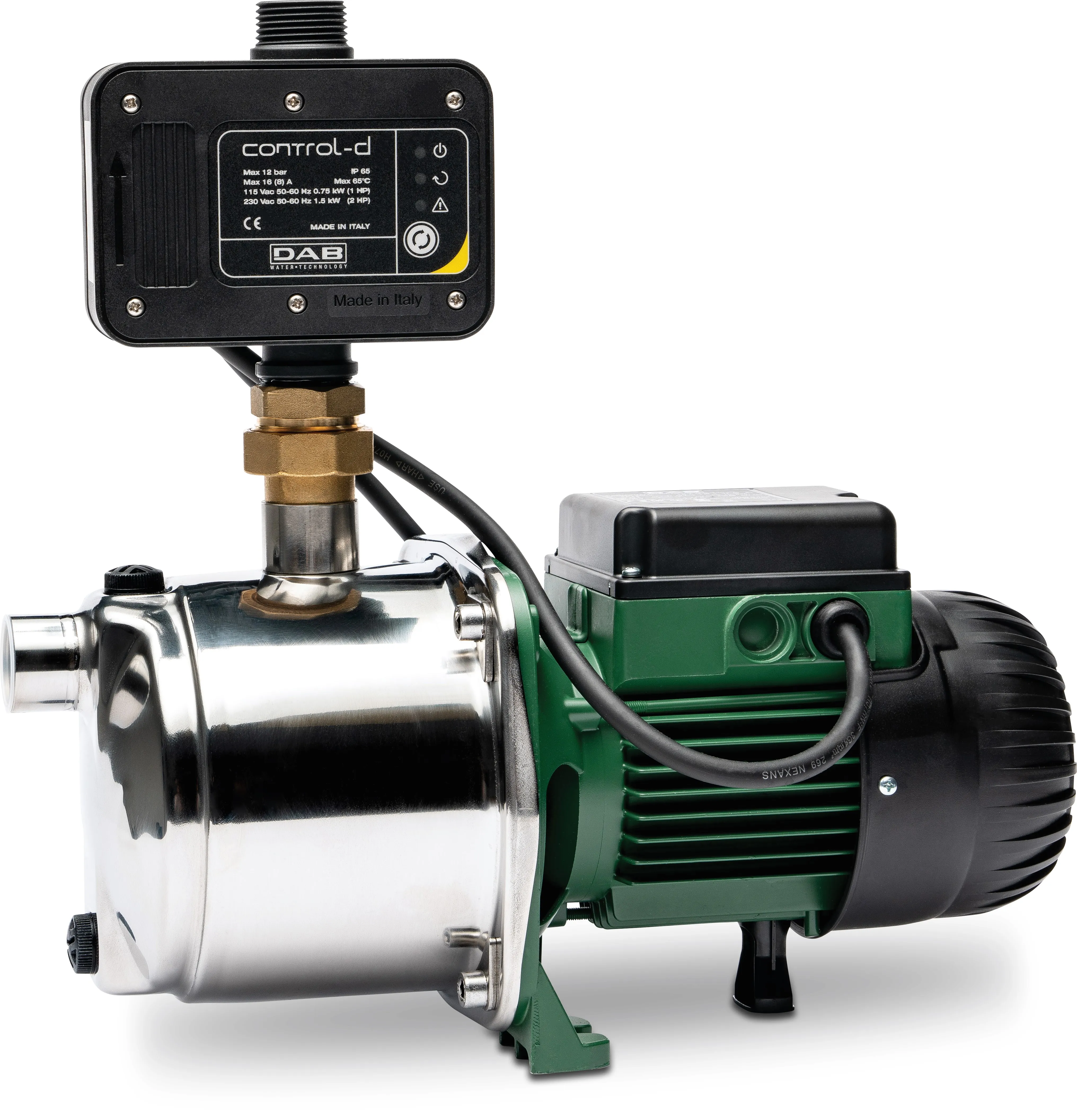 DAB Centrifugal pump stainless steel 304 1" female thread x male thread 230VAC green self priming with press control type EUROINOX 30/50 Control D