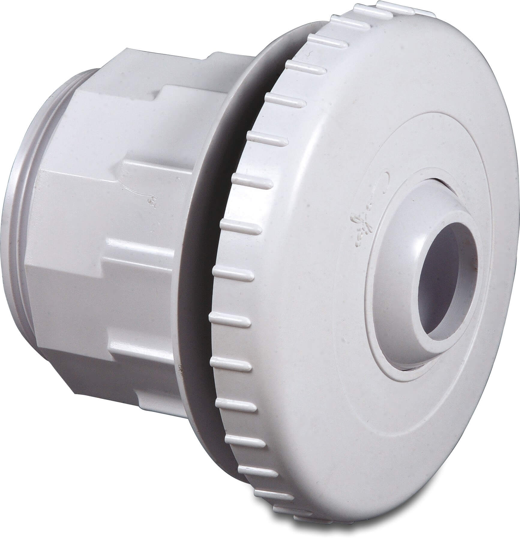 Hayward Adjustable outlet ABS 50 mm x 2" glue socket x male thread white 22 mm nozzle with locknut