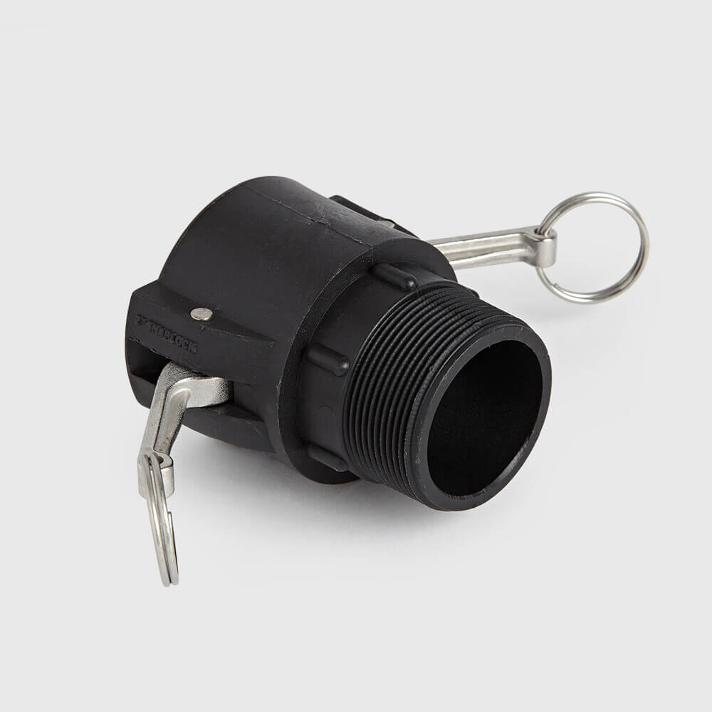 Quick coupler PP 2" female part Camlock x male thread 6bar black type Camlock B