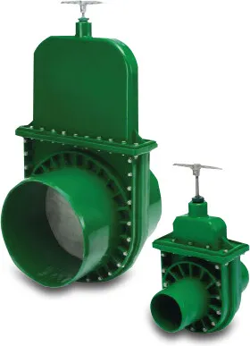 Gate valve PVC-U 200 mm spigot 4bar green