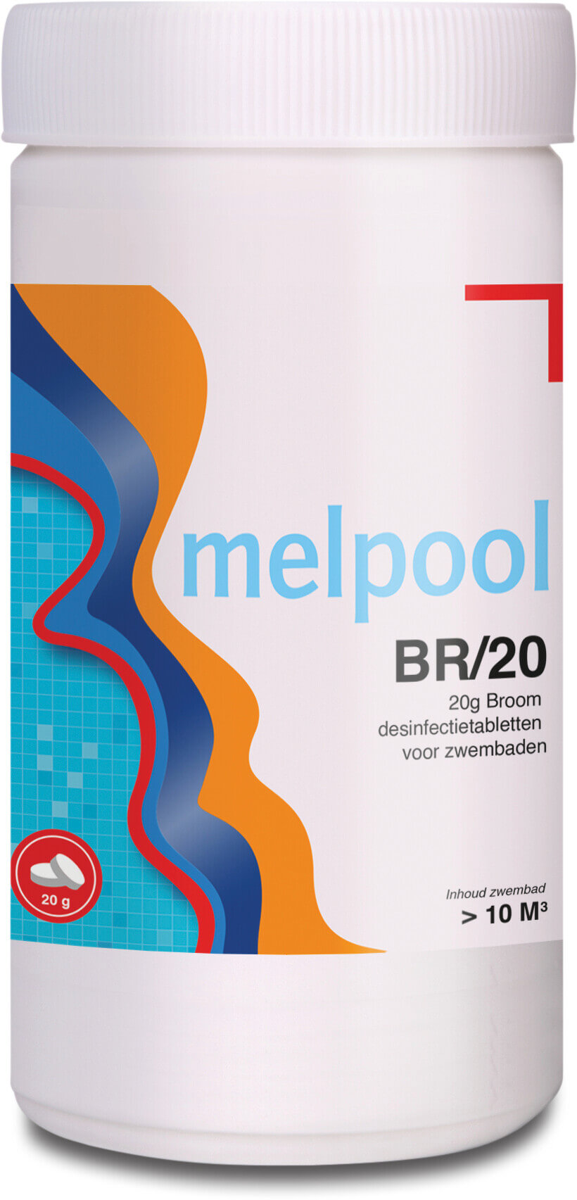Melpool BR/20 1-Bromo-3-chloro-5,5-dimethylhydantoin 1000g type tab 20g