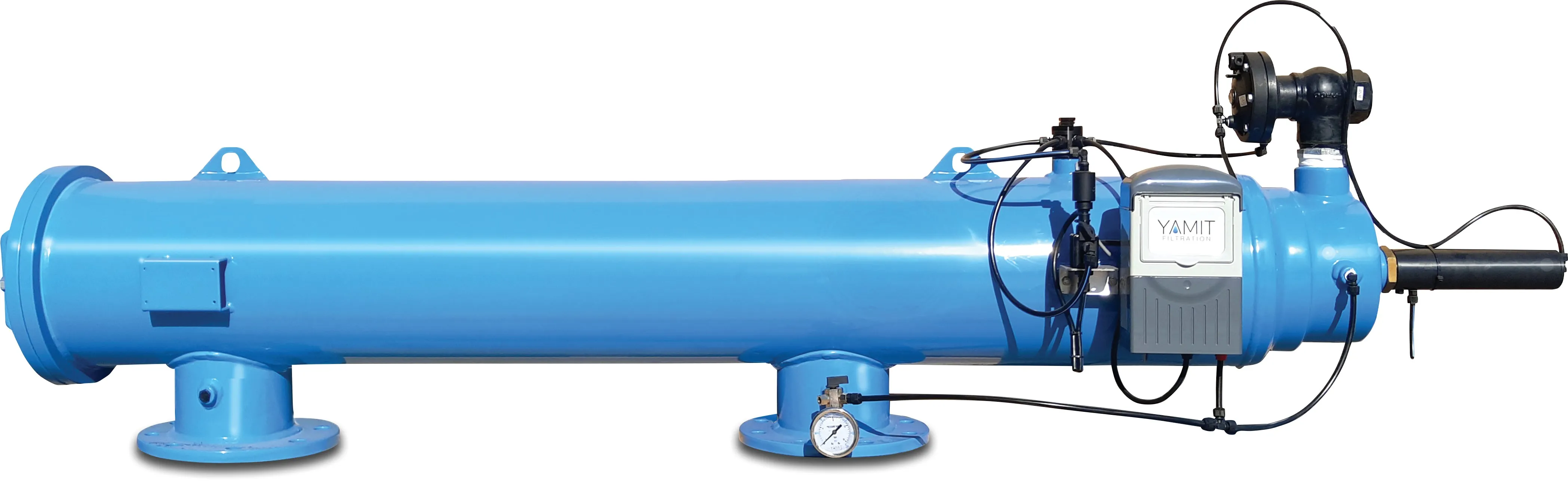 Yamit Automatisch hydraulisch filter carbon steel ST37.2 epoxy coating DN100 flens 10bar 120micron RVS gaas 6VDC PN10 type AF804NL