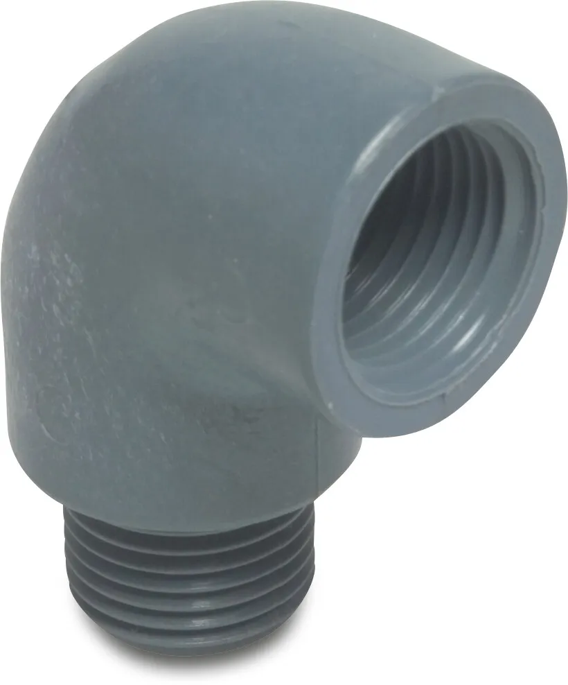 Elbow 90° PP 1" female thread x male thread 10bar grey