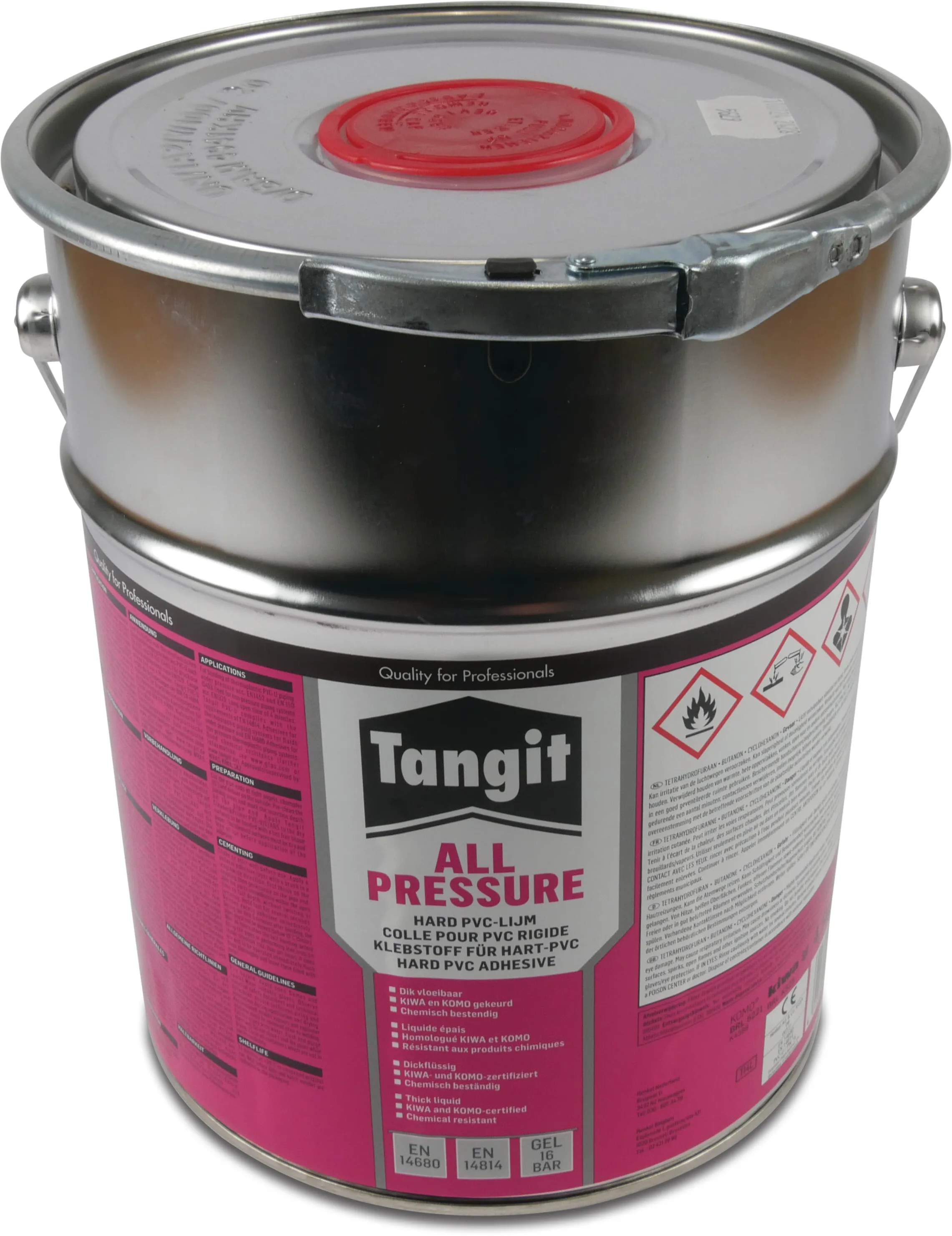 Tangit PVC lim 4500g uden pensel KIWA type All Pressure label EN/DE/NL/FR