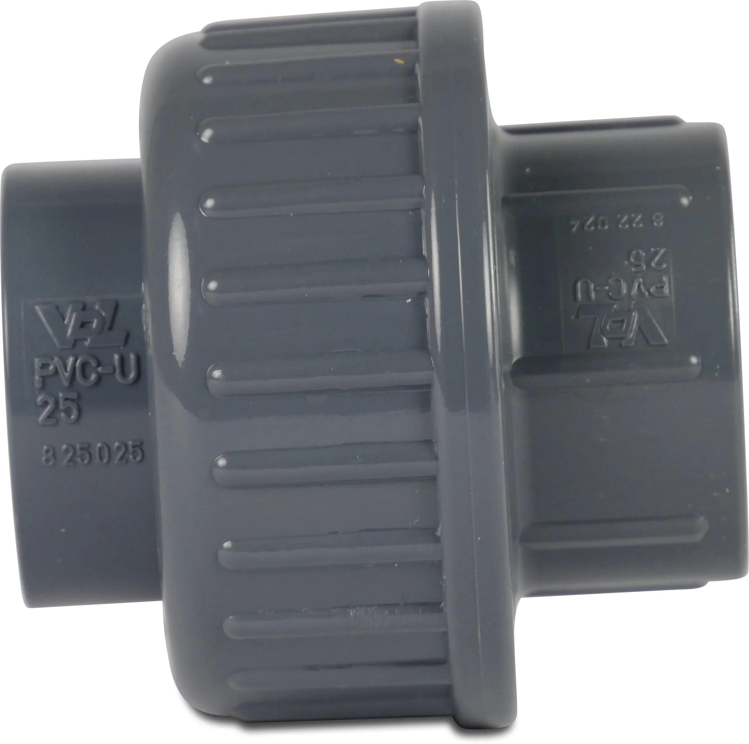 VDL Union coupler PVC-U 50 mm glue socket 16bar grey type B