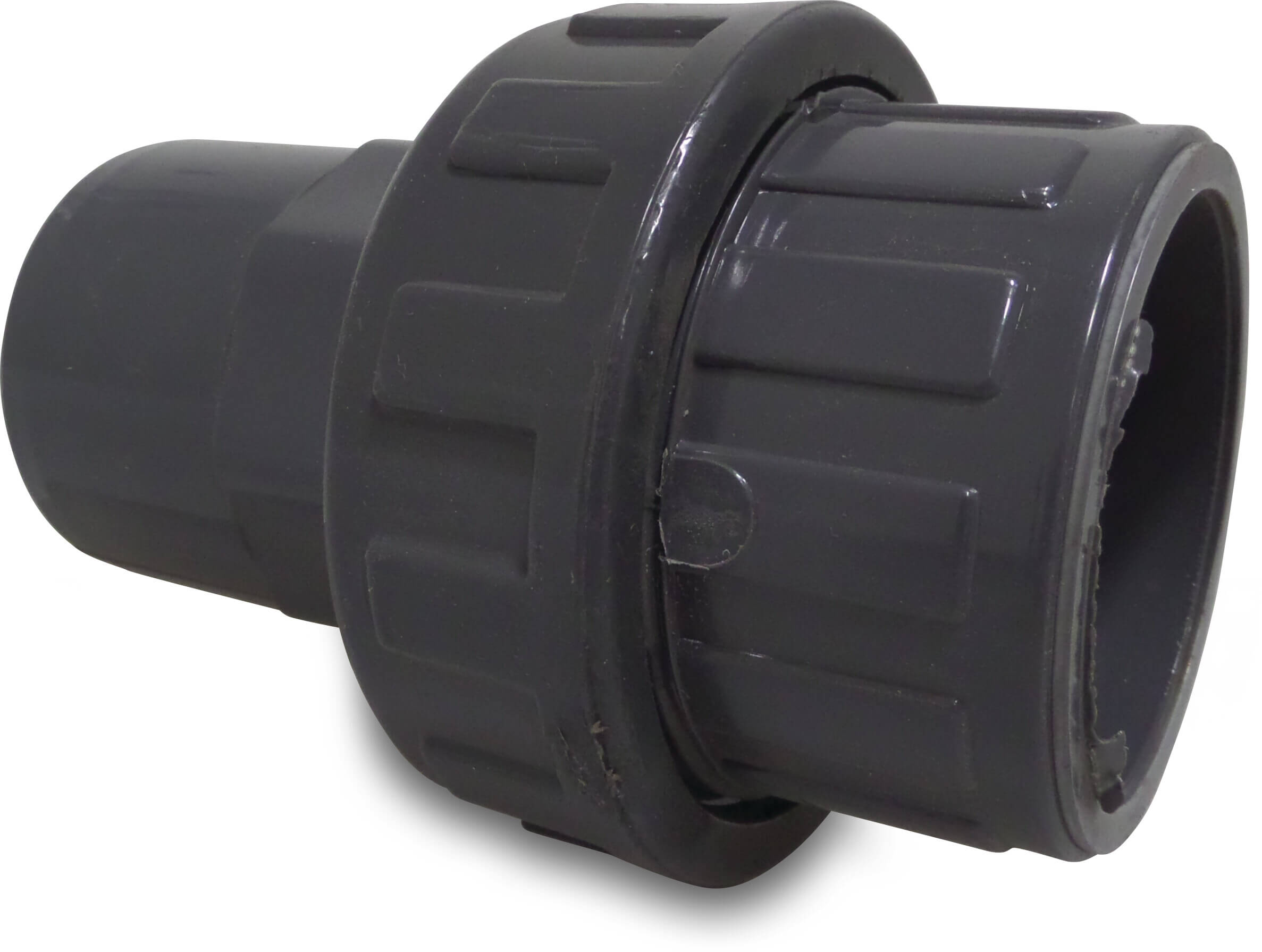 Profec Union coupler PVC-U 63 mm glue socket x spigot 10bar DN50 grey