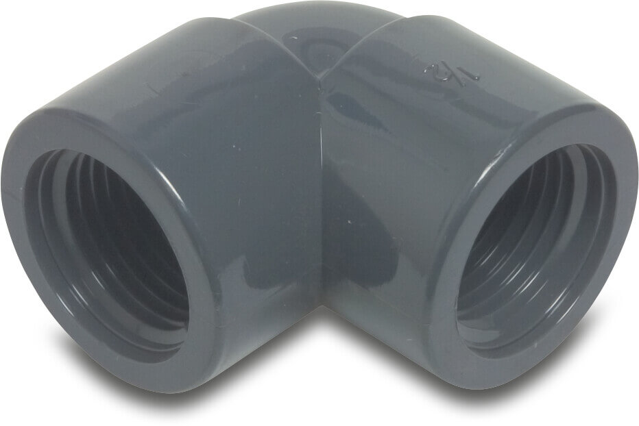 Profec Elbow 90° PVC-U 3" female thread 10bar grey