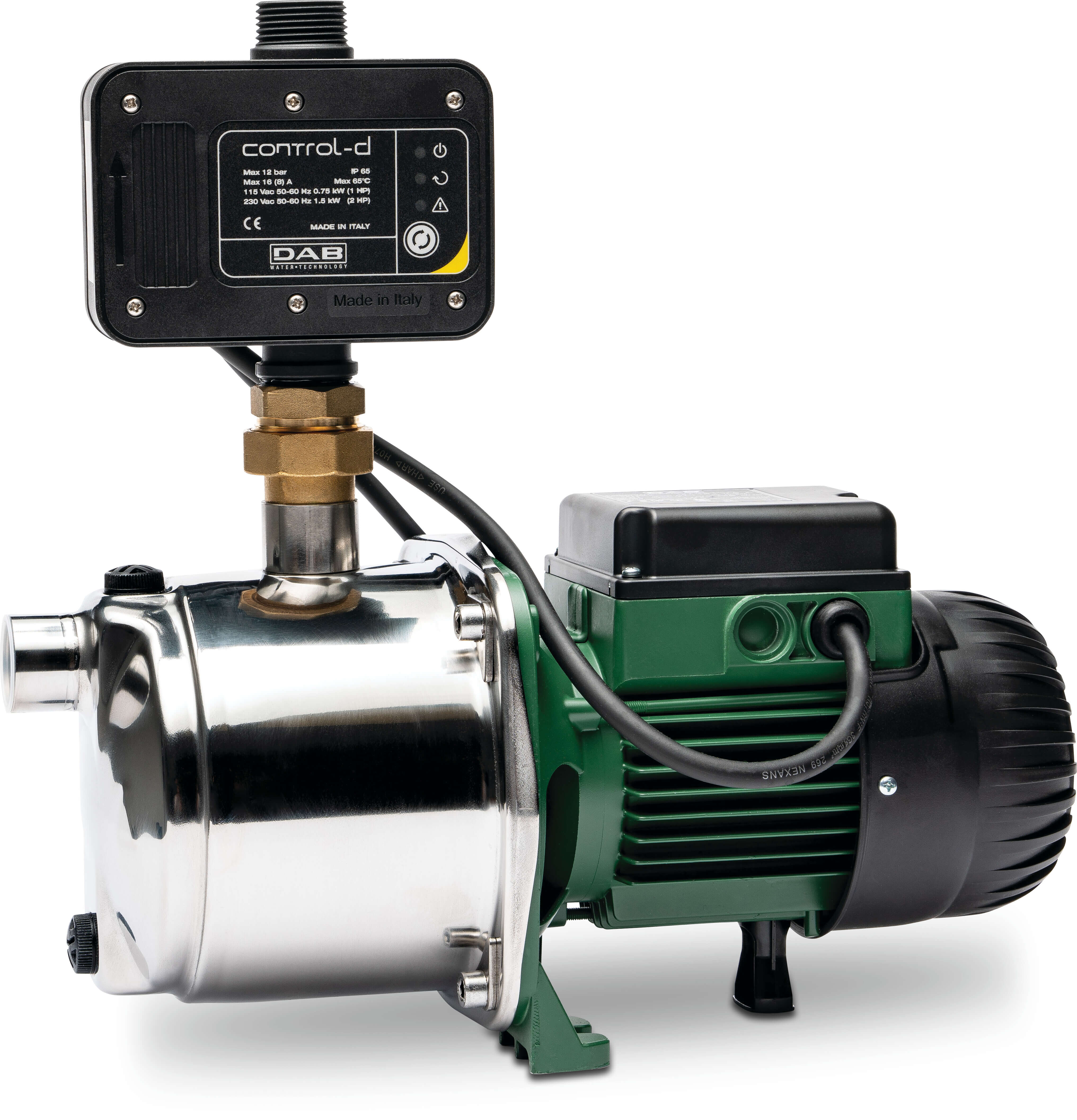 DAB Multi-stage centrifugal pump stainless steel 304 1" female thread x male thread 230VAC green self priming with press control type EUROINOX 30/50 Control D