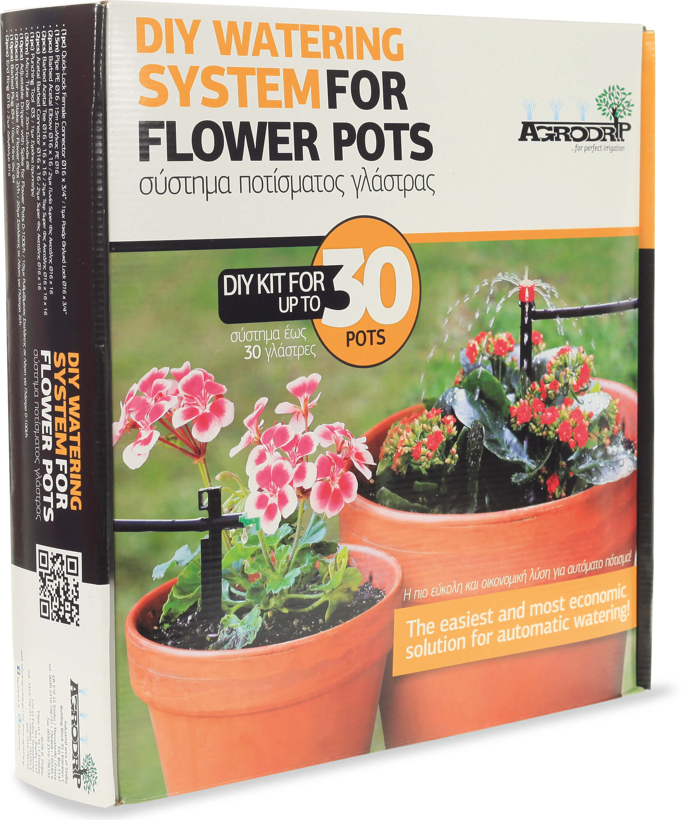 Agrodrip Système d'arrosage bricolage pour jusqu'à 30 pots de fleurs
