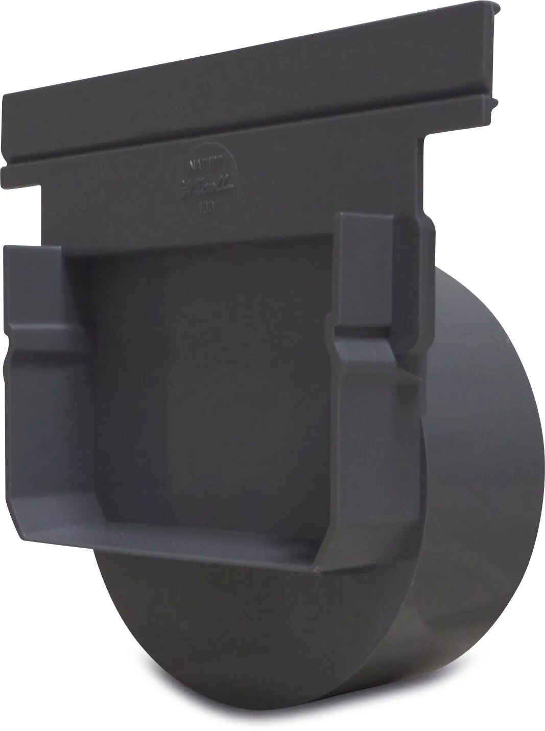 Embout / pièce latérale PVC-U 100 mm collage mâle gris