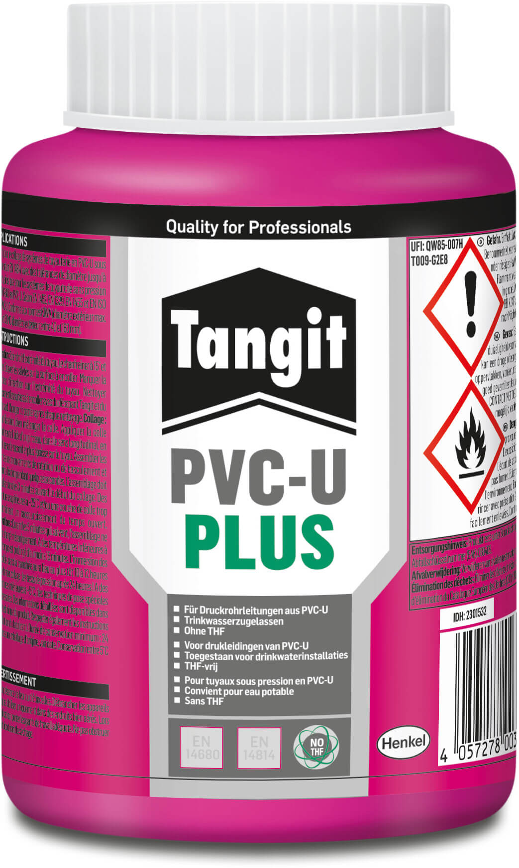 Tangit PVC-lijm 500g type Plus THF free label DE/NL/FR