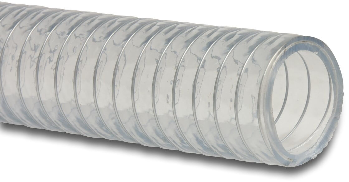 Profec Spiralsaug- und Druckschlauch PVC/Stahl 19 mm 6bar 0.9bar Transparent 50m type Megasteel