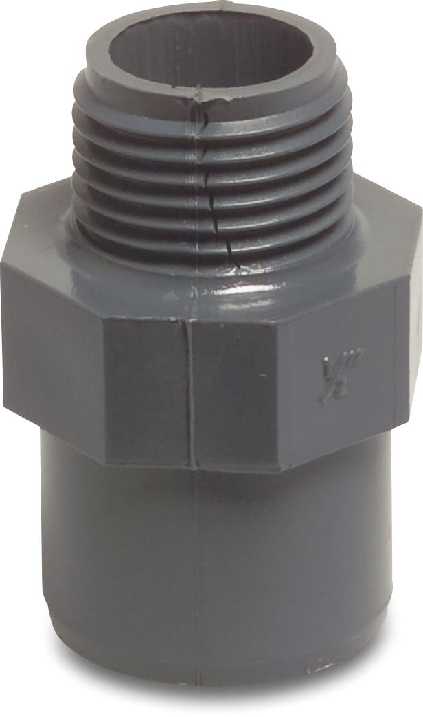 Profec Adaptor bush PVC-U 2" x 2" imperial glue socket x male thread 10bar grey
