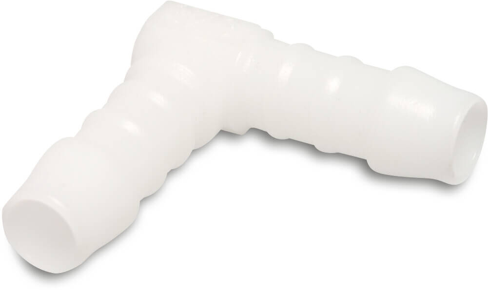 Hose tail elbow 90° nylon 6 mm hose tail 10bar white