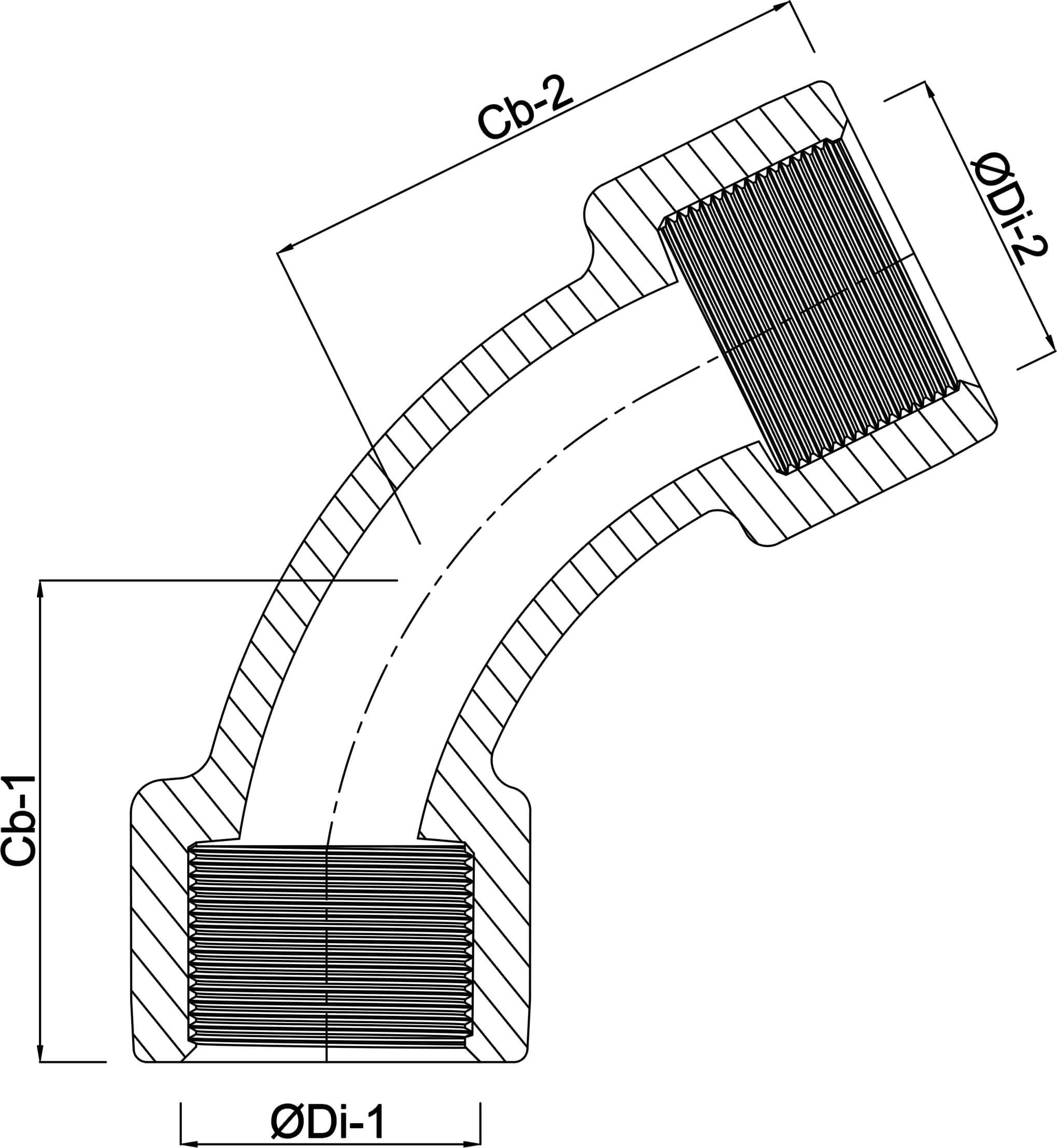 Profec Nr. 41 Bend 45° cast iron galvanised 1 1/2" female thread 25bar DVGW