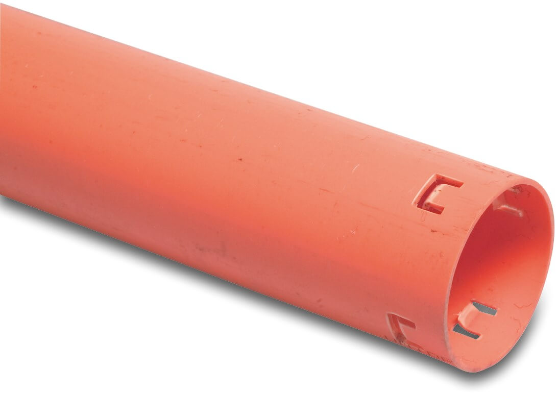 Rura końcowa PVC-U 50 mm mufa klik czerwony 1m