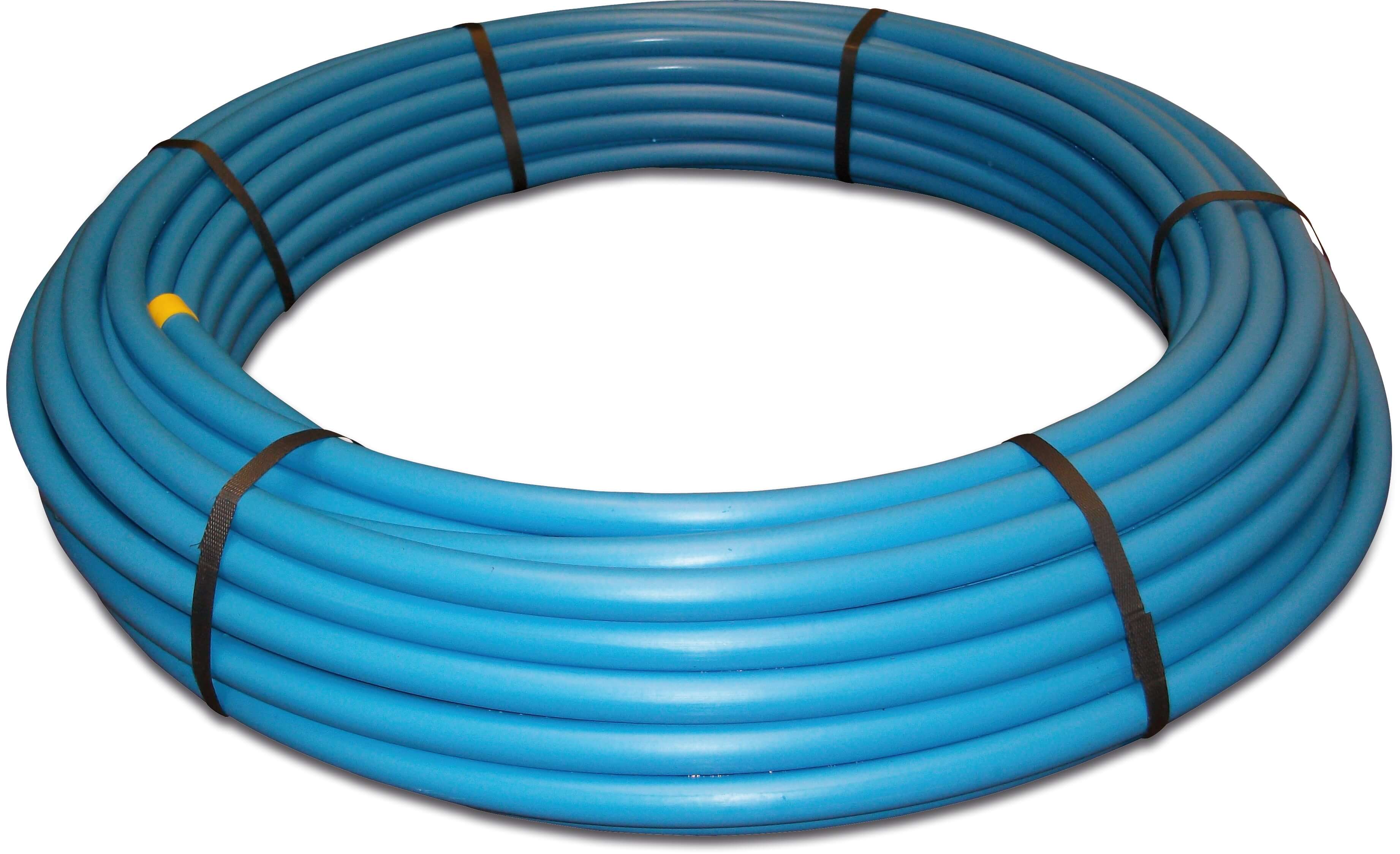 Pressure pipe PE80 20 mm x 2,0 mm plain SDR 11 12,5bar blue 50m WRAS